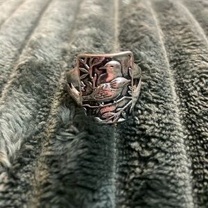 Sterling Silver Lovebirds Ring Size 10.5